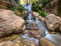 beautiful waterfall in the forest Royalty Free Stock Photo