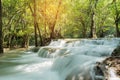 Beautiful waterfall, forest background