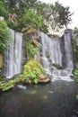 Beautiful waterfall in the garden, relaxing scene Royalty Free Stock Photo