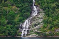 Beautiful waterfall Geiranger fjord Royalty Free Stock Photo