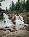 Beautiful waterfall at the Gooseberry Falls State Park in Grand Marais, Minnesota, USA Royalty Free Stock Photo