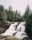 Beautiful waterfall at the Gooseberry Falls State Park in Grand Marais, Minnesota, USA Royalty Free Stock Photo