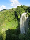 Beautiful waterfall on green hill