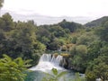 A Beautiful waterfall in the heart of Krka National Park Croatia