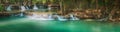 Beautiful waterfall Huai Mae Khamin, Thailand. Panorama Royalty Free Stock Photo