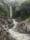 beautiful waterfall in the interior of the Pagaralam city forest Royalty Free Stock Photo