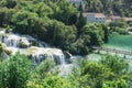 Beautiful waterfall in Krka National Park. Skradinski Buk, Dalmatia, Croatia Royalty Free Stock Photo