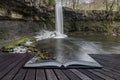 Beautiful waterfall landscape image in forest during Autumn Fall Royalty Free Stock Photo