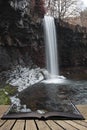 Beautiful waterfall landscape image in forest during Autumn Fall Royalty Free Stock Photo