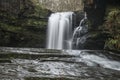 Beautiful waterfall landscape image in forest during Autumn Fall Royalty Free Stock Photo