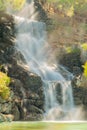 Beautiful waterfall of Loutraki city in Greece. A famous touristic destination.