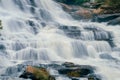 Beautiful waterfall in lush tropical forest, Chiang Mai, Thailand. Nature landscape. Long exposure of water falling on rock of Royalty Free Stock Photo