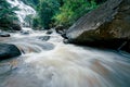 Beautiful waterfall in lush tropical green forest. Nature landscape. Mae Ya Waterfall is situated in Doi Inthanon National Park, Royalty Free Stock Photo