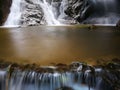 Waterfall mossy rocks