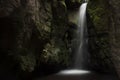 Beautiful Waterfall in mounain Adrspach Rock City