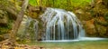 Beautiful waterfall on a mountain river Royalty Free Stock Photo