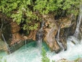 Beautiful waterfall in a mountainous river in Slovenia Royalty Free Stock Photo