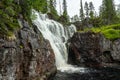 Beautiful waterfall in northern Sweden Royalty Free Stock Photo