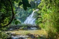 beautiful waterfall at the northern of Thailand, Tropical rain fo Royalty Free Stock Photo