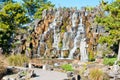 Beautiful waterfall park design at Hallim Park Royalty Free Stock Photo