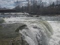 Beautiful waterfall park rushing water Royalty Free Stock Photo