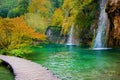 Beautiful Waterfall, Plitvice Lakes National park, Dalmatia, Croatia Royalty Free Stock Photo