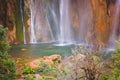 Beautiful Waterfall, Plitvice Lakes National park, Dalmatia, Croatia Royalty Free Stock Photo