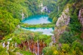 Beautiful Waterfall, Plitvice Lakes National park, Dalmatia, Croatia Royalty Free Stock Photo