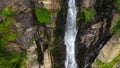 Beautiful waterfall in the rainforest view from above. Rawana Falls.