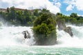 A beautiful waterfall on the river Rhine in the city Neuhausen am Rheinfall in northern Switzerland. The Rhine Falls is the larges Royalty Free Stock Photo