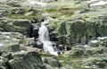 Beautiful waterfall run on the rocks Royalty Free Stock Photo