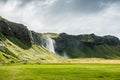 Beautiful waterfall Seljalandsfoss in south of Iceland Royalty Free Stock Photo