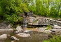 The Beautiful waterfall in Sofiyivsky Park, Uman, Ukraine Royalty Free Stock Photo