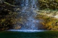 Beautiful Waterfall Sopot in Istria, Croatia and a turquoise lake under it