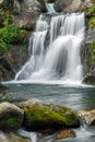 Beautiful waterfall in Spain, from Vall de Nuria National Park in Catalonia, with long exposure technique