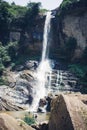 Beautiful waterfall in Sri Lanka. Royalty Free Stock Photo