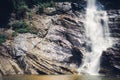 Beautiful waterfall in Sri Lanka. Royalty Free Stock Photo