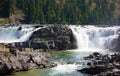 A beautiful waterfall in the summertime