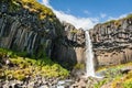 Beautiful waterfall Svartifoss in Iceland