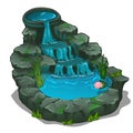 Beautiful waterfall with swimming pool. Vector Royalty Free Stock Photo