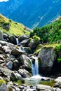 Beautiful waterfall,Transfagarasan mountain road, Romanian Carpathians Royalty Free Stock Photo