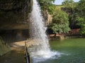 Waterfall, Trees and Green Water