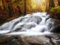 Beautiful waterfall in tropical forest at National Park Royalty Free Stock Photo