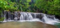 Beautiful waterfall in tropical rain forest at Kanchanaburi province, Thailand Royalty Free Stock Photo