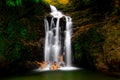 Beautiful Waterfall in the tropical rain forest of Padang - Mentawai Royalty Free Stock Photo