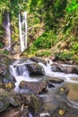 Beautiful waterfall in the tropical rainfores Royalty Free Stock Photo