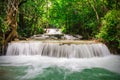 Beautiful waterfall in tropical rainforest at Kanchanaburi province, Thailand Royalty Free Stock Photo