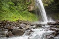Beautiful waterfall in the tropics of Costa Rica. Royalty Free Stock Photo