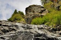 Beautiful waterfall up in the mountains