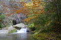 Beautiful waterfall in Valderejo natural park, Alava, Pais Vasco, Spain